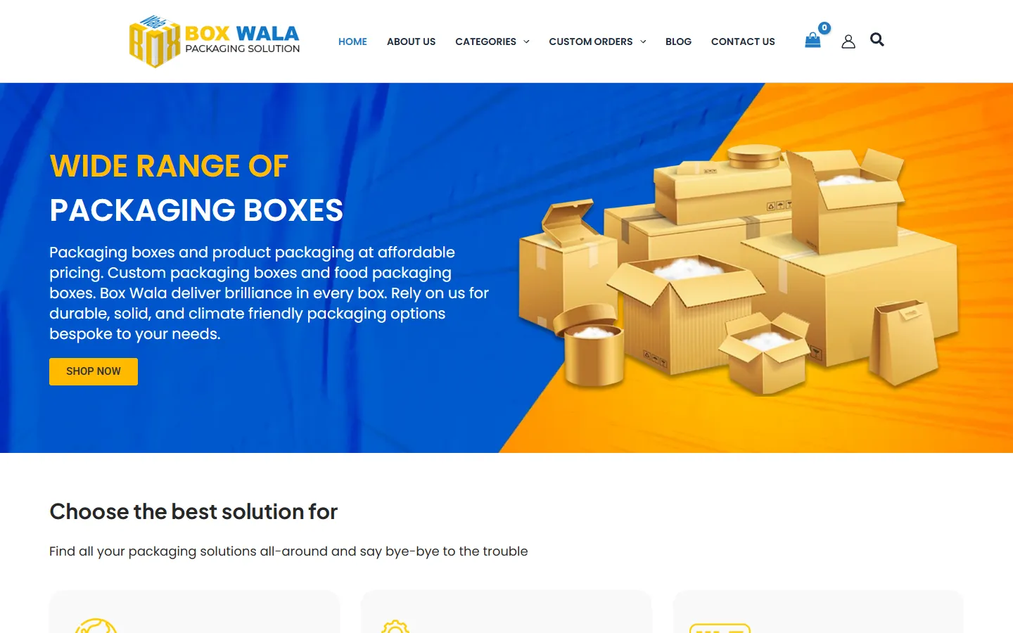 Box Wala website landing page