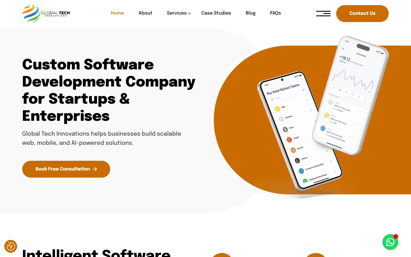 Global Tech Innovations website landing page